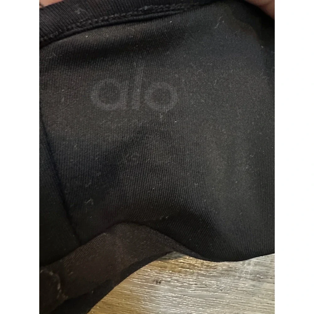 Alo Yoga Wild Thing Bra Black Ruched V-Neck Racerback Sports Bra XS